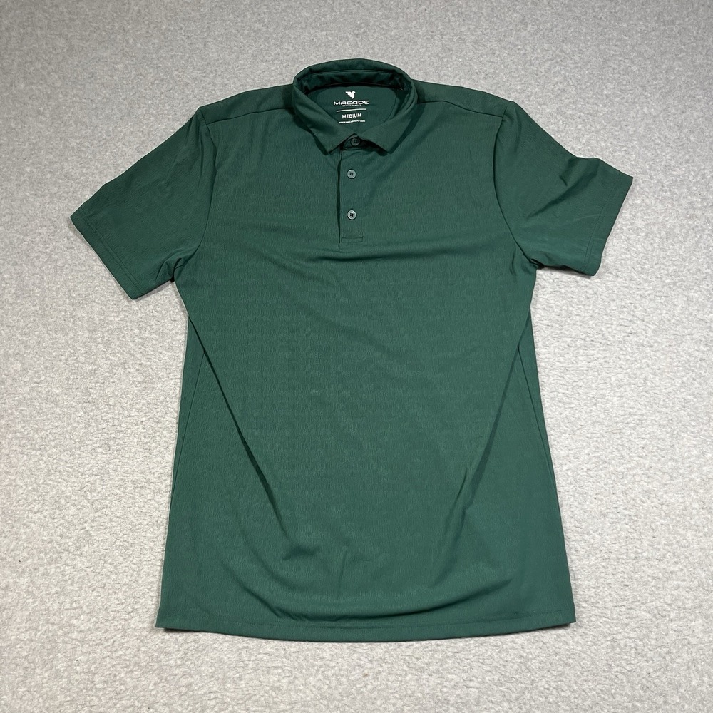 Macade Shirt Mens Medium Green Polo Golf Short Sleeve Perfromance Stretch